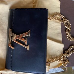 Louis Vuitton Matte Black Leather Bag